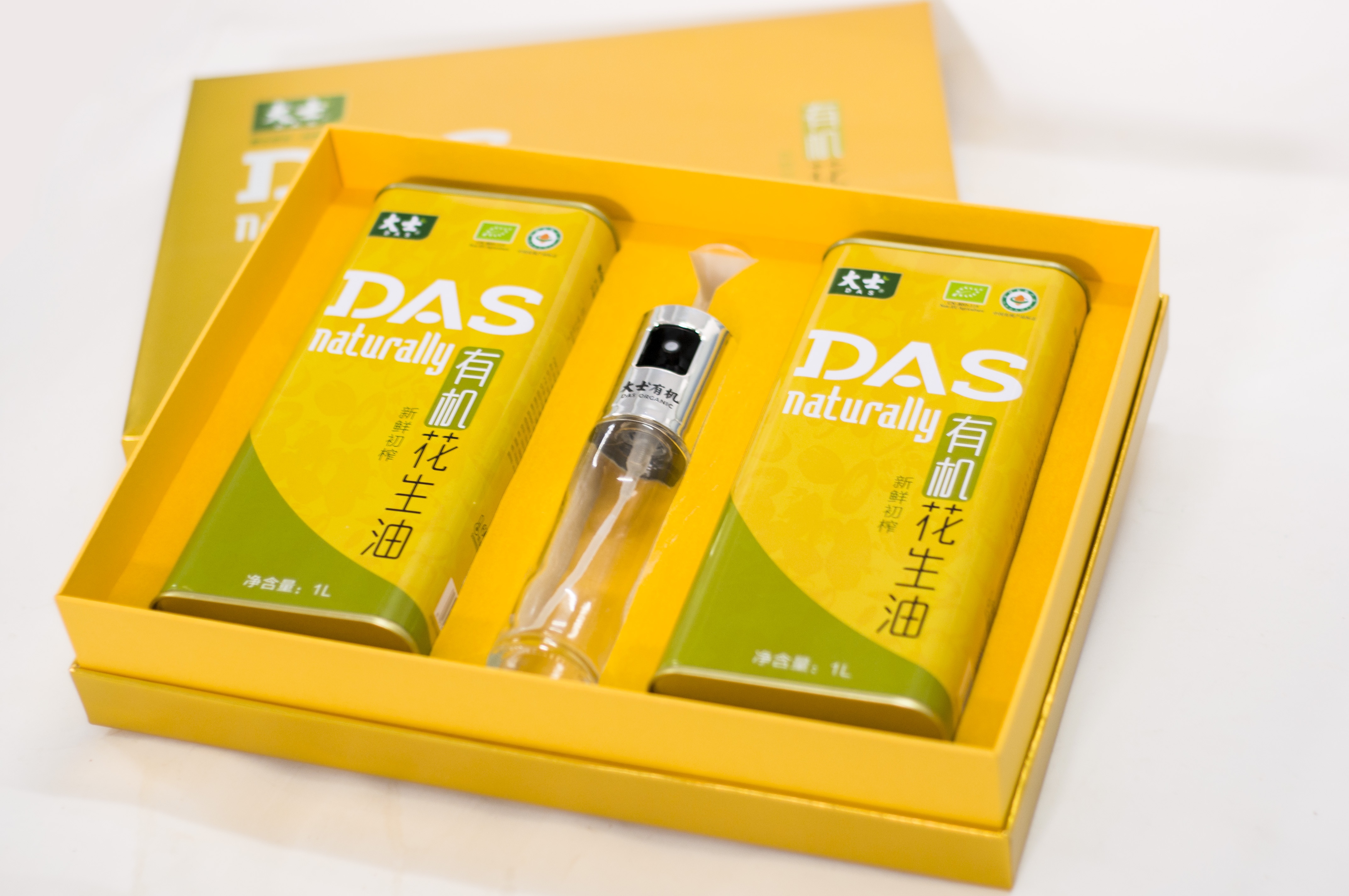 大士新鲜初榨有机花生油1L 铁罐装 新日期 厂家直发